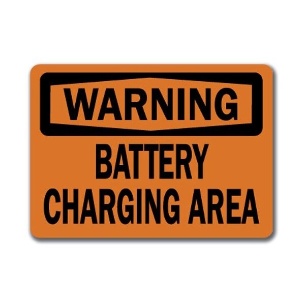 Signmission Safety Sign, 14 in Height, Plastic, 10 in Length, Battery Charging Area WS-Battery Charging Area - main